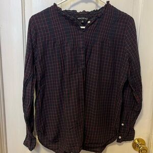 J.Crew Factory Plaid Pintuck Blouse